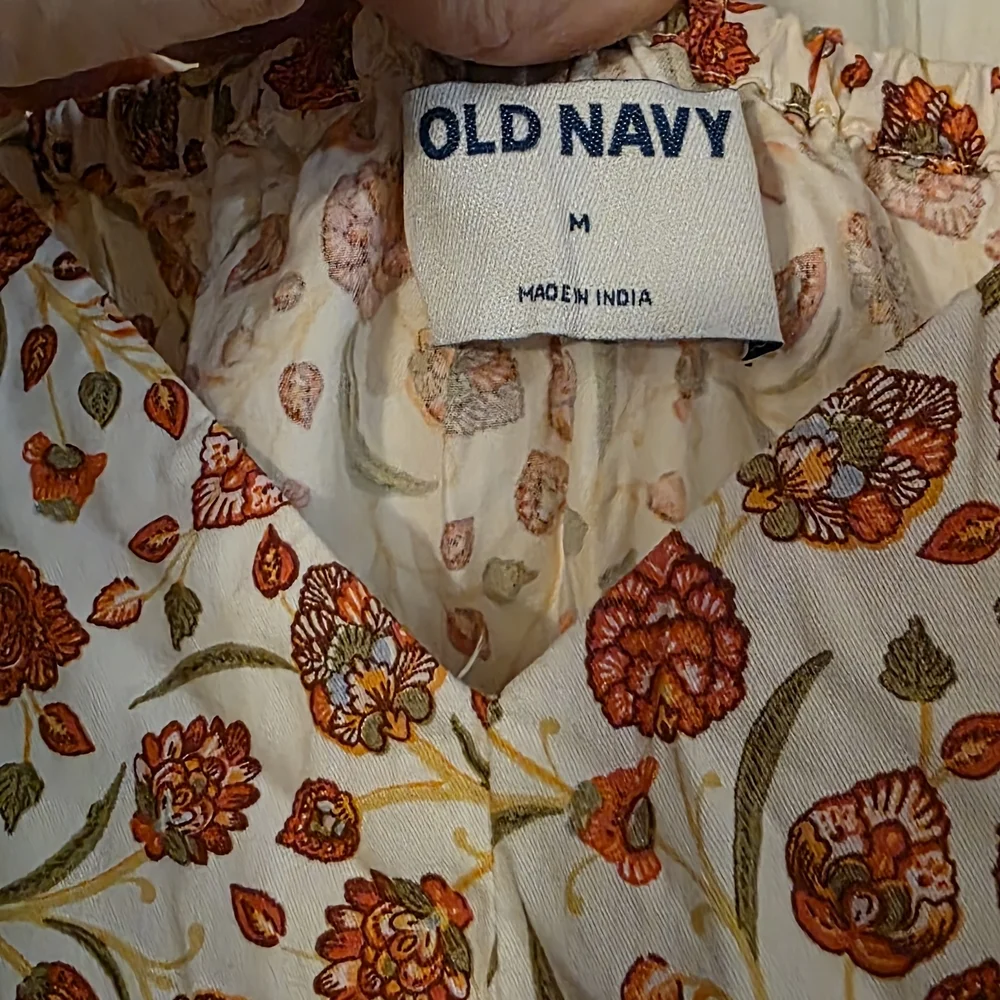 Old Navy Red and Cream Floral Midi Dress - Picture 2 of 4